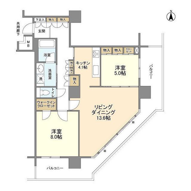 豊洲シエルタワー(2LDK/28階)の間取り写真