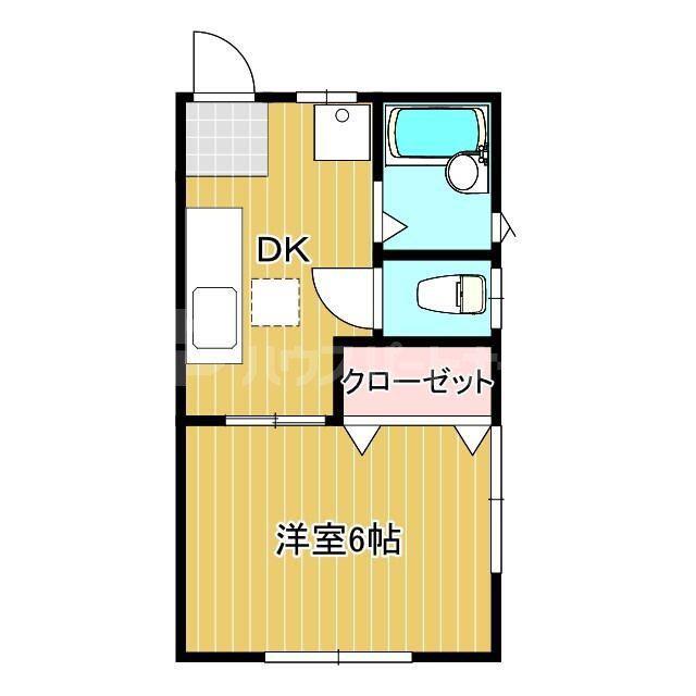 ミウラハイツ(1DK/1階)の間取り写真