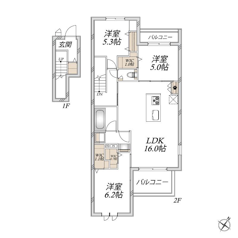 MAISON HAGIWARA(3LDK/2階)の間取り写真