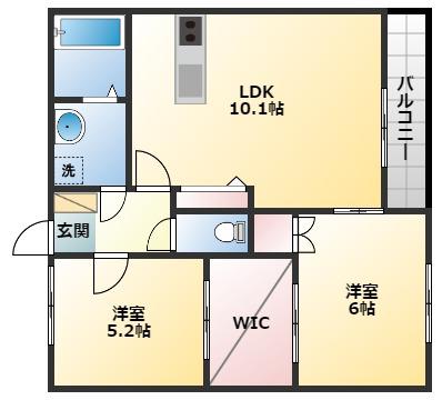 グランフィールド(2LDK/3階)の間取り写真