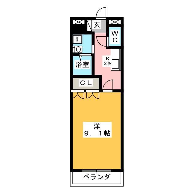 メゾン ドゥ ティアレ(1K/1階)の間取り写真