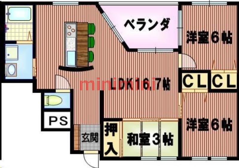 ウォールデンヒルズ(3LDK/3階)の間取り写真