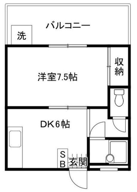 エクセルピア南六郷(1DK/3階)の間取り写真