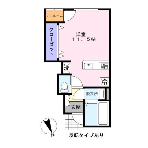 パークコート城東A棟(1K/1階)の間取り写真