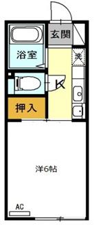 セリバテール東谷山I(ワンルーム/1階)の間取り写真