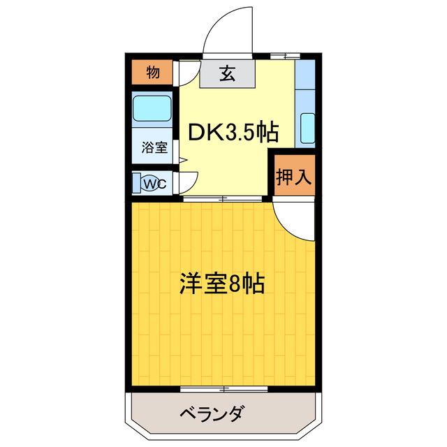 サンシティ鳴門1(1DK/3階)の間取り写真