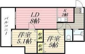 メゾン・ド・北円山(2LDK/9階)の間取り写真