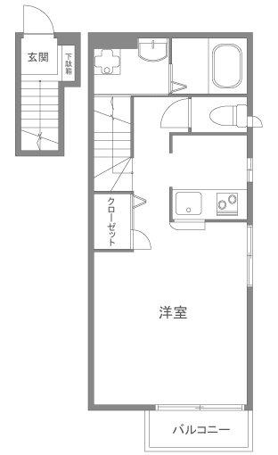 CERCA DEL CEREZO(ワンルーム/2階)の間取り写真