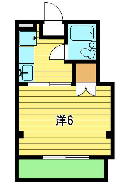 メゾン世田谷(1K/2階)の間取り写真