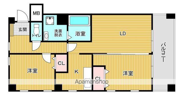 ディアコートパルフェ(2LDK/2階)の間取り写真