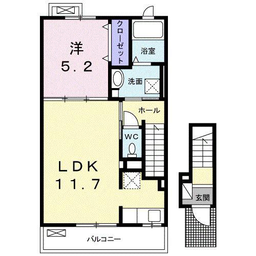サニー グランツ(1LDK/2階)の間取り写真