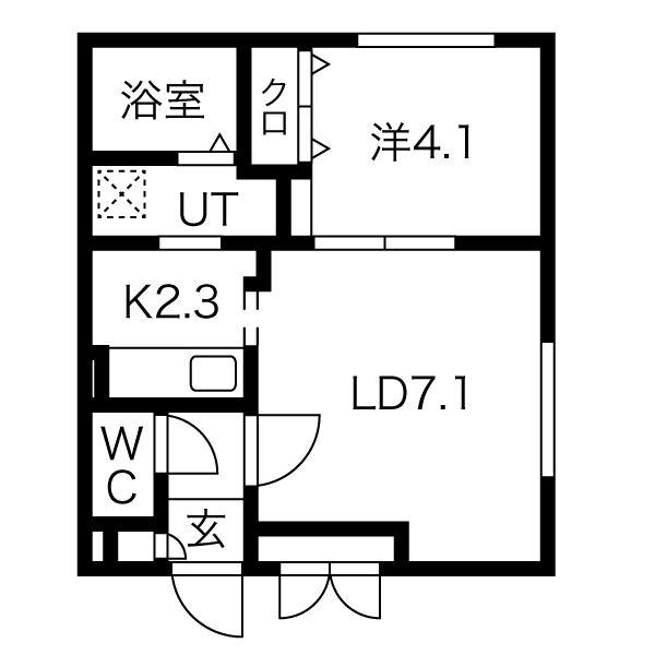 RENT二十四軒(1LDK/3階)の間取り写真