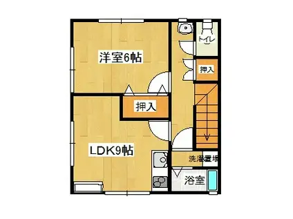 メゾン舜 B棟(1LDK/2階)の間取り写真