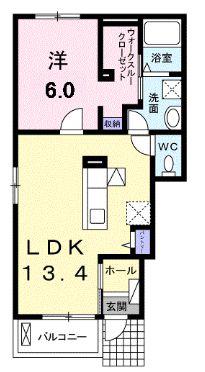 めぞん春日 I(1LDK/1階)の間取り写真