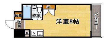 ハッピーエステート大濠(ワンルーム/2階)の間取り写真