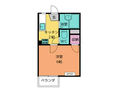 フローレンス富岡 A棟(1K/1階)の間取り写真