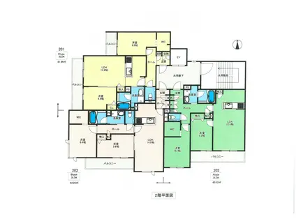 BLUEBELL(2LDK/2階)の間取り写真