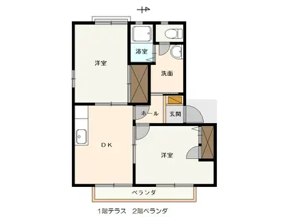 バリュージュ青野C(2DK/1階)の間取り写真