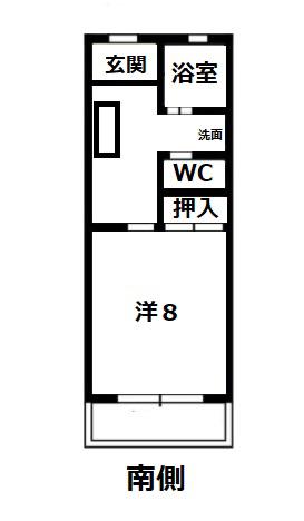 ピアレ渡鹿(1K/3階)の間取り写真