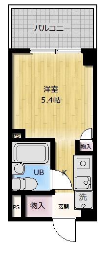 ライオンズマンション川崎第16(1K/3階)の間取り写真