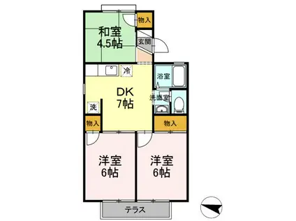 セジュール周南 A(3DK/1階)の間取り写真