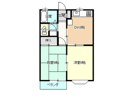 オリエント中富(2DK/1階)の間取り写真