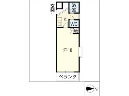 パークテラス鶴舞(1K/1階)の間取り写真