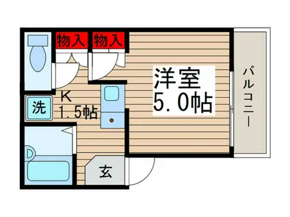 ルネコート五反野弐番館(1K/2階)の間取り写真