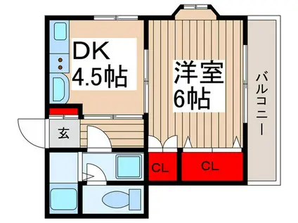 レジデンス大沢2番館(1DK/1階)の間取り写真