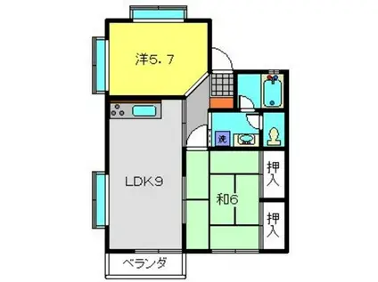 ハイツパークサイドNO.3(2LDK/2階)の間取り写真