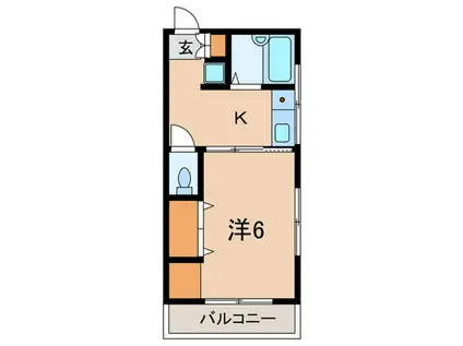 折原荘(1K/2階)の間取り写真