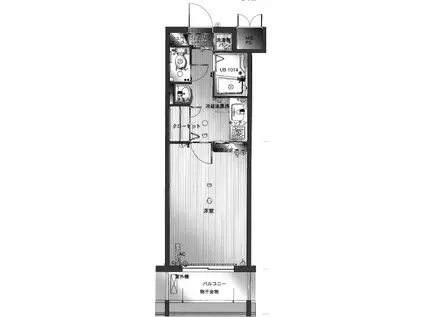 エンクレスト天神東II(1K/10階)の間取り写真