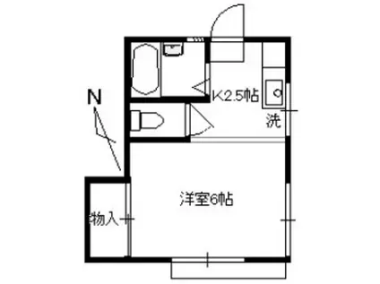 ヴィレッジ703(ワンルーム/2階)の間取り写真