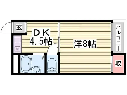 BWビル17(1DK/2階)の間取り写真