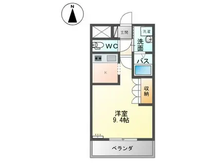 ポラリス(1K/1階)の間取り写真