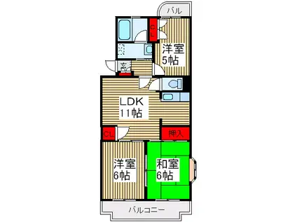 ゴールドクレスト(3LDK/1階)の間取り写真