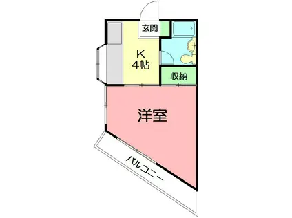 ラックスホーム本郷台(1DK/1階)の間取り写真