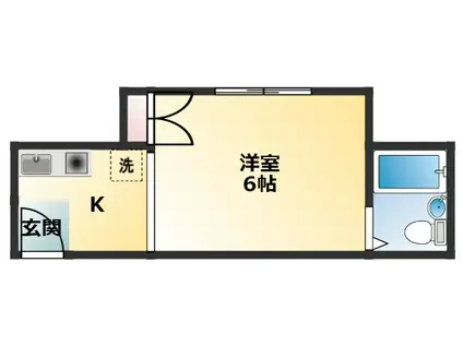 三恵ハイツ(1K/1階)の間取り写真