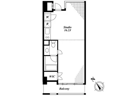 キャビンアリーナ赤坂(ワンルーム/6階)の間取り写真
