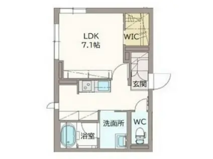 シャーメゾン・グラン七日市(ワンルーム/1階)の間取り写真