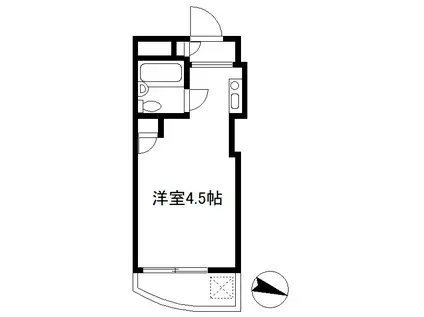 TOP・横浜東白楽(1K/1階)の間取り写真