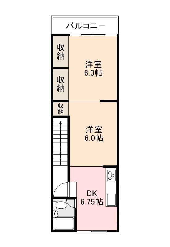 Fビル(2DK/3階)の間取り写真