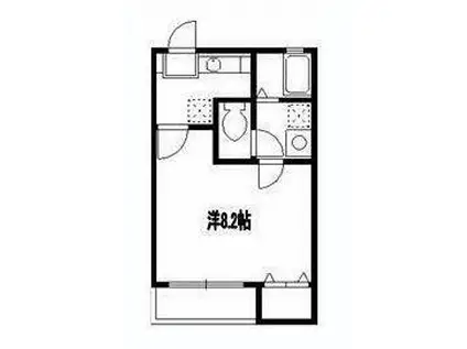 クレフラスト津福東(1K/2階)の間取り写真