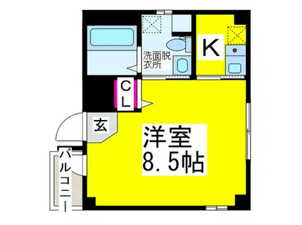 エヌエムヴァンキャトフ(1K/2階)の間取り写真