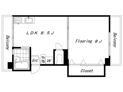 メゾン中野坂上(1LDK/2階)の間取り写真