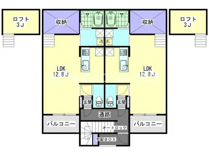 ARIETTA(ワンルーム/1階)の間取り写真