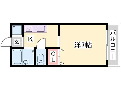 パセオ柿山伏(1K/2階)の間取り写真