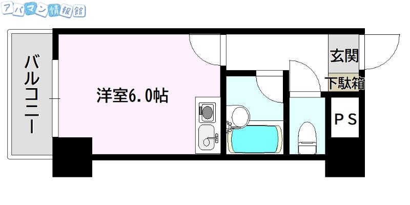 パレ・ドール日の出新潟(ワンルーム/3階)の間取り写真