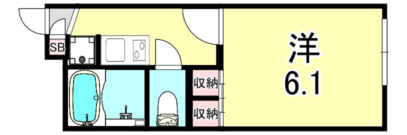 レオパレス西岡本(1K/1階)の間取り写真