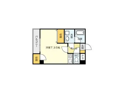 ピアーノKM21(ワンルーム/5階)の間取り写真